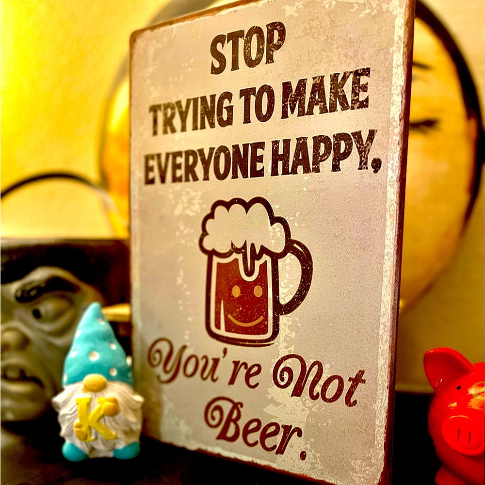 ✨Funny BEER Tavern Bar Man Cave Vintage Style 8”x12” Wall Hanging Tin Sign FREE